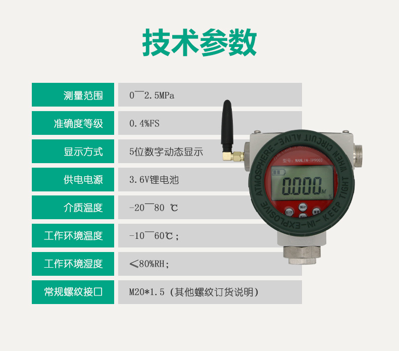 防爆型無(wú)線(xiàn)遠傳報警數顯液位計(EX)
