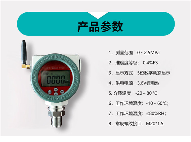 防爆型無(wú)線(xiàn)遠傳報警數顯壓力計（EX）