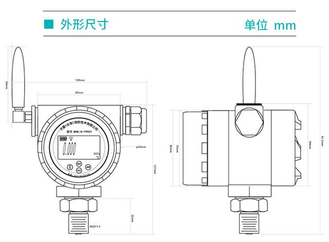 防爆型無(wú)線(xiàn)遠傳報警數顯壓力計（EX）